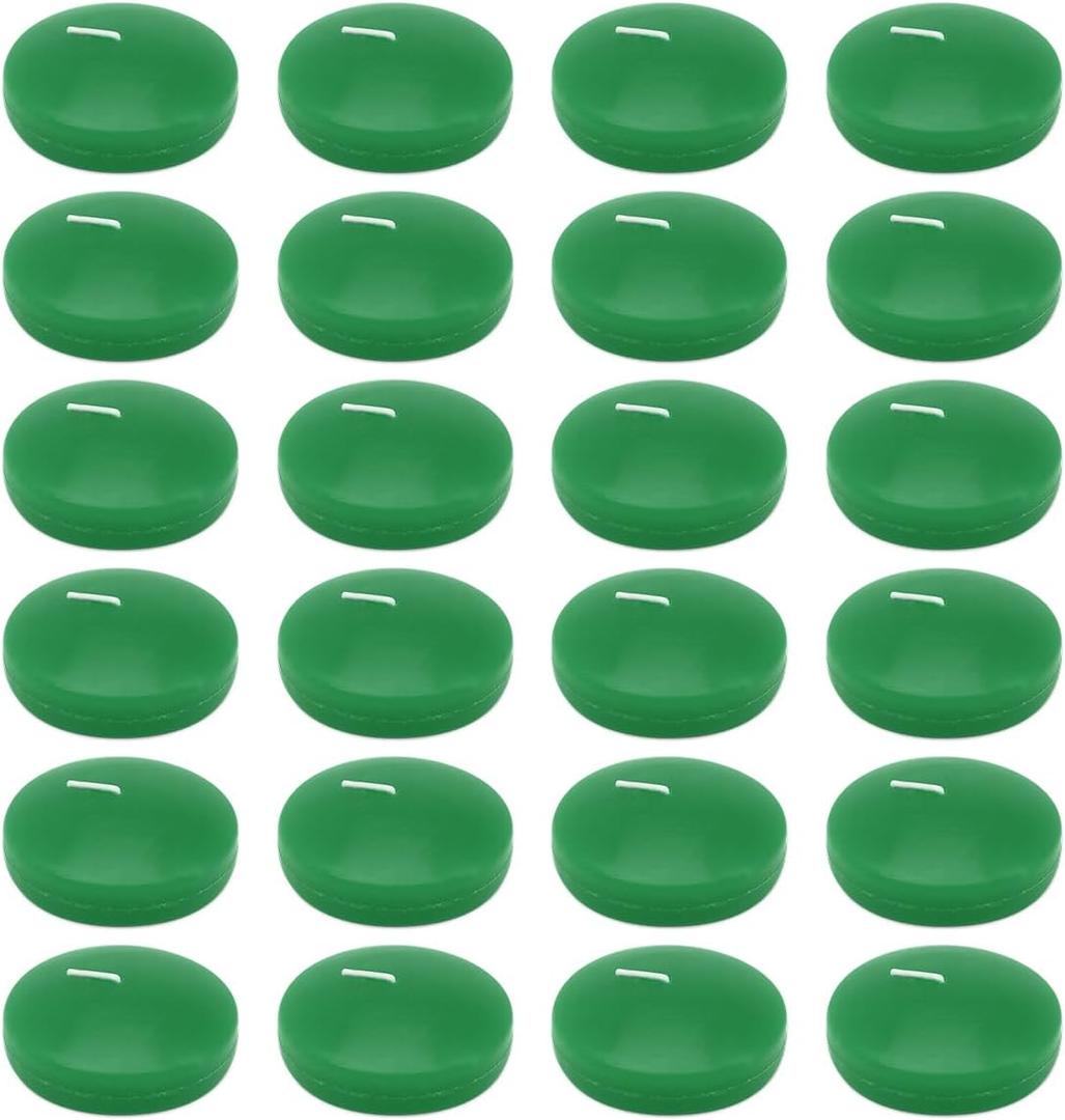 6 Hour 2 Inch Green Floating Candles, Small Unscented Dripless Pool Water Wax Candles for Cylinder Vase, Centerpiece at Wedding, Party, Holiday, St. Patrick's Day, Pack of 24