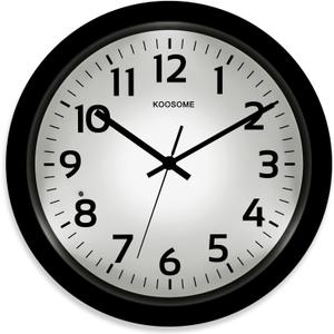 Glow in the Dark Wall Clock for Bedroom, 13 Inch Night Light Wall Clocks Battery Operated Silent Non Ticking Wall Clock with Night Light, Modern Wall Clocks for Living Room, Easy to Read