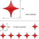 2 x 23Pcs Four Angle Star Foil Balloons,26Inch and 10Inch Red Quadrangle Star Helium Mylar Balloons for Birthday Party Anniversary Wedding Baby Shower Decorations (Red)