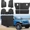 Custom for 2018-2025 2026 Jeep Wrangler JL 4 Door Floor Mats Cargo Liner Backrest Mat Full Set All Weather TPE Rubber Protection Mat (for 2018-2026 Jeep Wrangler JL 4 Door)