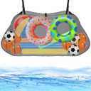 Pool Floats Storage Bag, Foldable Swimming Pool Hanging Mesh Organizer for Balls,Floats,Water Inflatable Toys and Other Pool Accessories (Black)