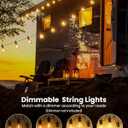 Brightown Outdoor String Lights 29 Feet G40 LED Patio Lights, Plug-in, 13 Plastic Edison Bulbs(1 Spare), Waterproof Connectable Hanging Light for Backyard Porch Balcony Party Decor, E12 Base, Black