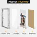 FOREV 8x10 Double Picture Frame Wooden Hinged Photo Frame Definition Glass Stand Vertically on Desktop or Tabletop Distressed White