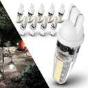 Heifymi 3 Watt T5 T10 LED Wedge Base Light Bulbs AC/DC 12V-24V Equivalent 25W-30W 6000K Daylight White 300lm T10 921 194 LED Bulbs for RV Camper Marine Boat Landscape Driveway Patio Lighting, 10 Pack