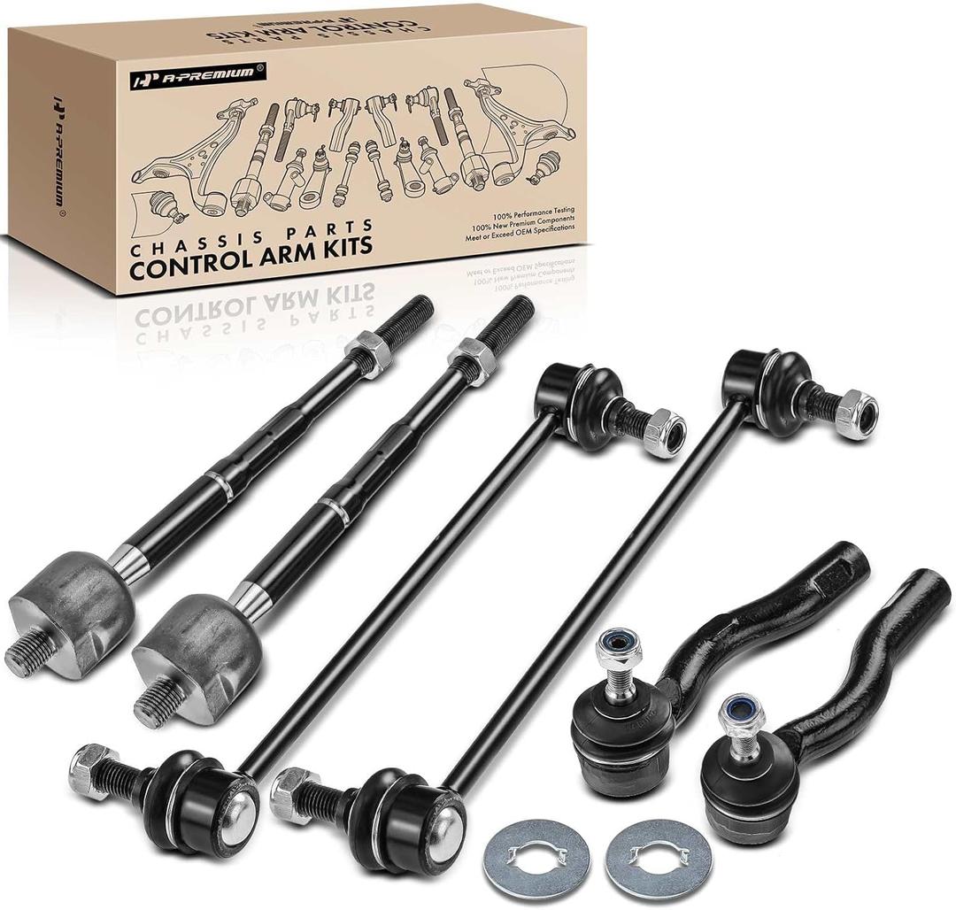 A-Premium Set of 6, Front Sway Bar Link, Inner Outer Tie Rod End, Compatible with Nissan Sentra 2007 2008 2009 2010 2011 2012