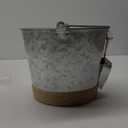 Twine Farmhouse Ice Bucket with Scoop - Beverage Tub Wrapped with Rope for Parties - Galvanized Metal Bucket Cooler & Drink Tub Holds 1 Gallon (Set of 1)
