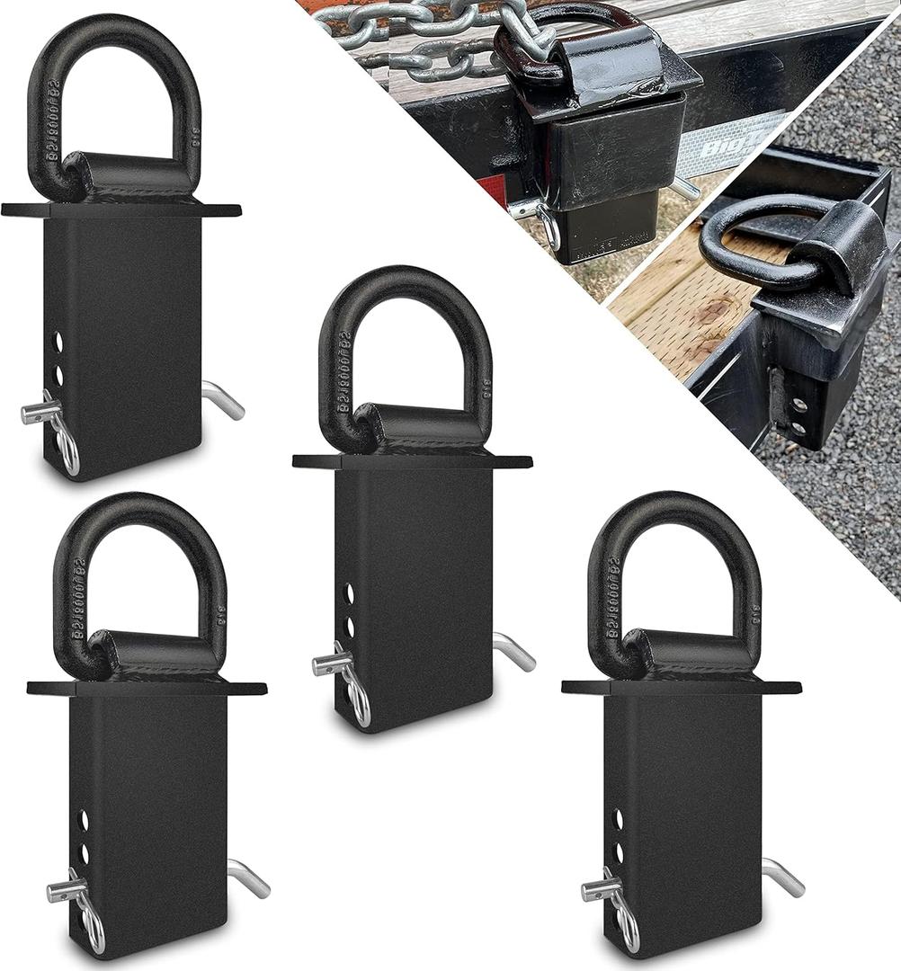 4Pcs 18000lbs Heavy Duty Removable D Ring Stake Pocket tie Down for Utility Trailers and Flatbeds Equipped with Stake Pockets Stake Pocket D-Rings