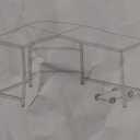 Teraves Reversible L Shaped Desk White - 66.1" Corner Gaming Computer Desk, Office Workstation Modern Home Study Writing Table, Marble Gold