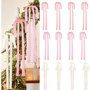 Velvet Bows for Christmas Tree, 23.6x11.8 Inch Large Vintage Velvet Christmas Bows Xmas Tree Door Wreath Staircase Bow Ribbon Decor Indoor Outdoor Xmas Decorations (Mix Color, 12pcs, Style 3)