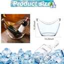 2 x Beverage Tubs for Parties Plastic Ice Bucket for Cocktail Bar Clear Acrylic Wine Bucket with Scoops Drink Bucket Cooler for Chiller Bin for Champagne or Beer (4 L) (2 packs of 4) (EXP 12/31/36)