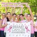 Breast Cancer Awareness Favors Gifts Pink Ribbon Keychains and Pens Bulk with Clear Gift Bags