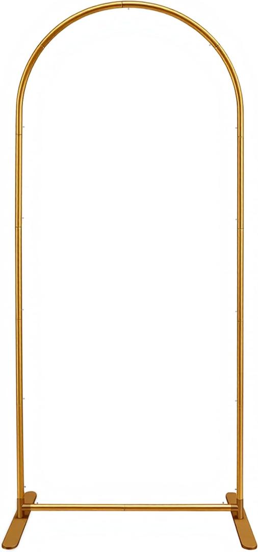 Quick Assembly Aluminum Alloy Arch Backdrop Stand, Lightweight & Sturdy for Weddings, Baby Showers & Birthday Parties, 6FT x 2.7FT Balloon Frame with Elastic Cord Design