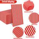 Whaline 100 Pcs Red and White Stripe Guest Napkins Disposable Striped Dinner Paper Napkins Decorative Hand Towel Napkin for Wedding Birthday Party Supplies Kitchen Bathroom Table Decor