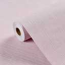 Haimin Grasscloth Wallpaper Textured 24in X 393in Fabric Contact Paper Pink Wall Paper Textured Linen Peel and Stick Self-Adhesive Thick Vinyl Embossed Film Wallpaper (Pink)