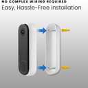 Wasserstein Power Adapter (5.2V 2A) with L-Shaped USB-C Cable (26ft.) & Backplate - Compatible with Arlo Video Doorbell 2K (2nd Generation) (White) (Doorbell NOT Included)