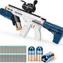 Soft Bullet Toy Guns Pistol Shotgun Foam Dart Blaster Sniper Rifle Boys Girls Kids Adult Christmas Birthday Gift Age 5 6 7 8 9 10 11 12 Year Old Indoor Outdoor Play Shooting Games Cosplay Prop Cap Gun (Blue White)