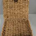 Decorative Box with Lid, Wicker Storage Basket, Water Hyacinth Woven Decorative box for Shelf, Coffee Table, Console Table, Home Decor (Large)