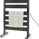 Towel Warmer Rack, Heated Towel Racks for Bathroom, 6-Bar, Upgraded Extra-Wide Heating Area, Built-in Timer and Temperature Adjustment, Large Free-Standing Heated Towel RackMatte Black