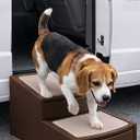 Pet Gear Easy Step II Extra Wide Pet Stairs, 2 Step for Dogs/Cats up to 200 pounds, Removable/Washable Carpet, Easy Assembly (No Tools Required), Coffee Bean, 22”L X 20”W X 16”H