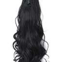 Youllyuu 12-26Inch Claw Clip In Ponytailtail Hair Extension Synthetic Curly Straight Ponytail Tail Hair Pieces For Women 18inch-1