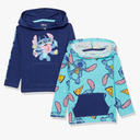 Essentials Disney | Marvel | Star Wars Boys' Lightweight Hooded LongSleeve TShirts, Pack of 2, Stitch Treats, Small