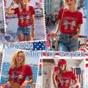 Huukeay Womens Patriotic Crew Neck Shirts | Short Sleeve Patriotic Tops, Casual T-Shirts, USA Eagle Flag Graphic Tees, Festival & Daily Wear, Statue of Liberty