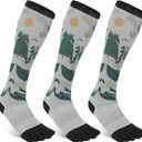 likloks Compression Toe Socks for Men & Women Over-The-Calf (OCT) Athletic Running Printed Socks with Toes (3 Pairs) (S)