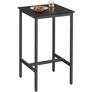 VASAGLE Bar Table, Kitchen Dining Table, High Top Pub Table, Bar Height Cocktail Table for Living Room Party, Sturdy Metal, 23.6 x 23.6 x 41.7 Inches for Narrow Spaces, Ebony Black and Ink Black