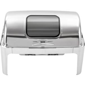 9L/9.5QT Roll Top Chafing Dish Buffet Set Stainless Steel Rectangular Buffet Set Chafing Server Set with Foodr Pan for Wedding,Parties,Banquet,25.2*18.11*17.32in,Silver (1 Grids With Visual Window) 9L/9.5QT Roll Top Chafing Dish Buffet Set Stainless Steel Rectangular Buffet Set Chafing Server Set with Foodr Pan for Wedding,Parties,Banquet,25.2*18.11*17.32in,Silver (1 Grids With Visual Window)