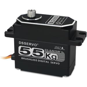 55kg Brushless RC Servo All Metal IP67 Waterproof High Torque Fast Digital Steering Motor