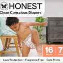 The Honest Company Comfort Dry Disposable Daytime Diapers for Sensitive Skin, Hypoallergenic, Fragrance-Free, Pattern Play, Polybag Size 7 (41 lbs), 16 Count