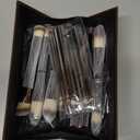 MAANGE 20 Pcs Makeup Brushes with Gift Box, Double-End Multi-functional Makeup Brushes for Blending Liquid Powder Concealer Cream Blush Buffe, CoffeeBrown