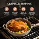 Our Place Large Always Pan | 12.5" Ceramic Pan with Modular Lid & Beechwood Spatula | Patented 10-in-1 Nonstick, Non-Toxic Cookware Made Without PFAS | Induction & Oven-Safe up to 450F | Steam
