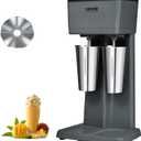 VEVOR Milkshake Maker, 375W x 2 Electric Milkshake Machine, Double Heads Drink Mixer Blender Machine, 3-Speed Milkshake Mixer with 2 x 820 ml Stainless Steel Cups, for Commercial and Home