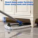 Masthome Extra Large Microfiber Mop for Floor Cleaning, 16 Flat Mop with 5 Pad for Wet & Dry Use, Dust Mop for Hardwood Laminate Tile Ceramic, 1 Cleaning Scraper Included-Blue