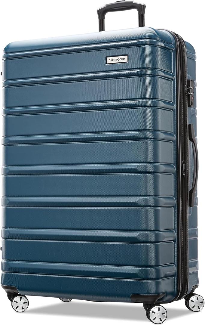Samsonite Omni 2 28-Inch Large Checked Hardside Luggage with 360 Spinner Wheels - Scratch Resistant Hardshell - TSA Lock - Expandable Polycarbonate Shell for Lightweight Travel - Nova Teal
