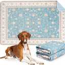 26"x40" 2 Pack Washable Pee Pads for Dogs, Rabbits & Hamsters - Reusable Puppy Pads Super Absorbent Waterproof Non-Slip Potty Pads for Crate, Couch, Car, Whelping & Playpen Liners (Blue Medallion)
