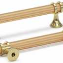 Haliwu 10 Pack Gold Cabinet Pulls, 4 inch Knurled Cabinet Pulls, Champagne Gold Handles Brushed Brass Handles for Dresser, Kitchen Hardware Drawer Dresser Knobs
