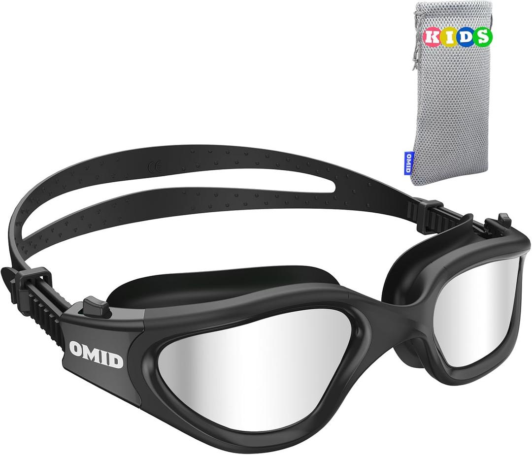 OMID Kids Swim Goggles, P2mini Polarized Swimming Goggles Comfortable for Age 6-14