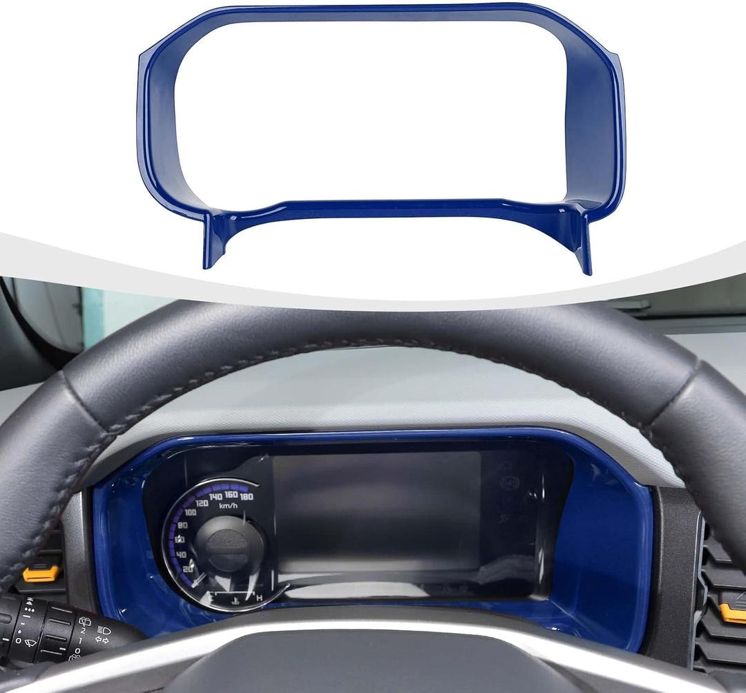 RAZPOY for Bronco Dashboard Panel Trim, Center Control Dash Board Cover Compatible with 2021-2024 Ford Bronco Interior Accessories, Blue (Not for 2025 Bronco, Not for Sport)