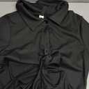 SweatyRocks Women's Short Sleeve Polo Shirt Bodysuit Ribbed Half Button Collared Leotards (Large, Black)