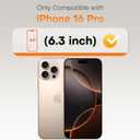 TOCOL for iPhone 16 Pro Screen Protector 9H Hardness Military Grade Shatterproof HD Tempered Glass Full Coverage Easy Installation Case Friendly 2 Pack