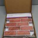 SMOOSTIKC 3D Faux Brick Wall Panels 10 Pcs of 11.8"X11.8" Small Size Thin PVC Fake Orange Brick Peel and Stick Paneling Wallpaper Textured Wall for Kitchen Backsplash,Bathroom and Interior Decor