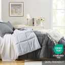 Homelike Moment Queen Comforter Set Grey, Comforters Queen Size Set, Soft Lightweight Down Alternative Bed Comforter Full Size Reversible All Season 3 Pieces Sets Grey/Light Gray, Full/Queen