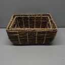 StorageWorks Wicker Baskets for Organizing, Handwoven Storage Basket with Built-in Handles, Banana Leaf Organizer for Home Decor, Set of 2