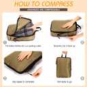 5 Pack Compression Packing Cubes for Travel Space Saving Cubes Luggage Organizer for Suitcase(Apricot,M)