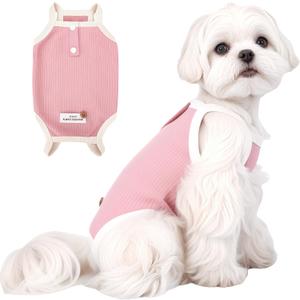 Dog Recovery Suit Dogs Onesie After Surgery Protective Post-Surgery Clothing Female for Small Dogs Cat & Puppy Pink Size XS (XS Back(9.84") - Chest(13.4"~14.9") (6~8LB))