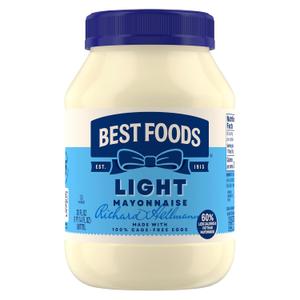 Best Foods Mayonnaise Light Mayo For A Creamy Sandwich Spread or Condiment Made With Cage-Free Eggs 30 oz (EXP 07/01/26)