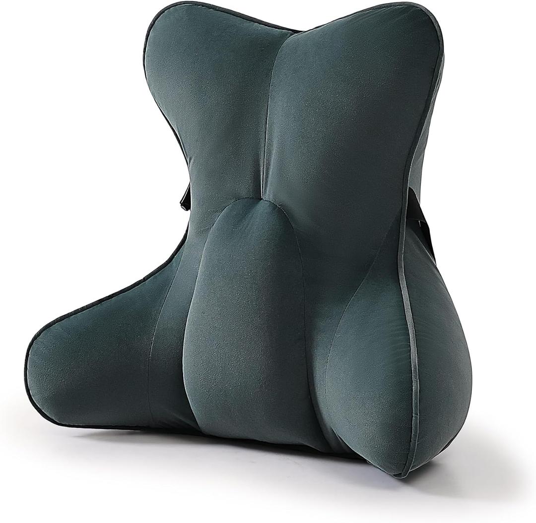 Lumbar Support Pillow(Pat. Pend) for Lower Back Pain Relief Multi-Functional Ergonomic Lumbar Cushion, Reading Pillow for Office Chair, Car Seat & Sofa,Charcoal Gray, Size: 17.7"