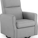 Delta Children Blair Slim Nursery Glider Swivel Rocker Chair, French Gray